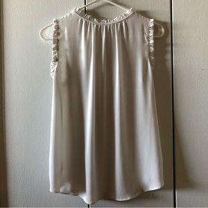 LOFT mixed media ruffle blouse